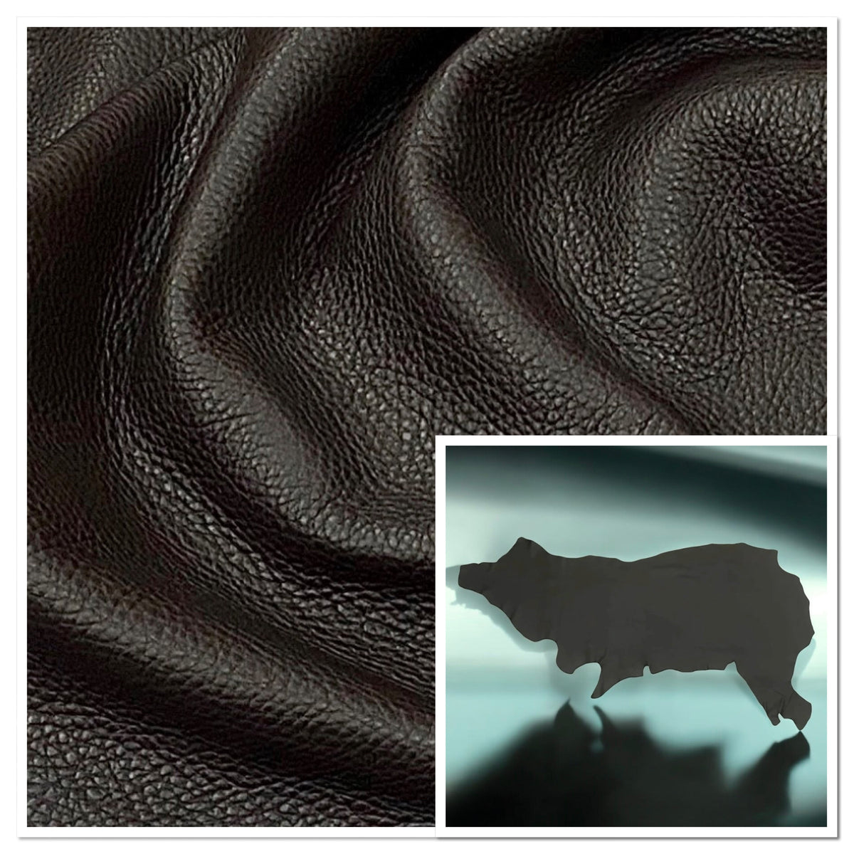 AA Grade Full Grain Cow Leather Hide - Antique Brown, 12x24 Inches