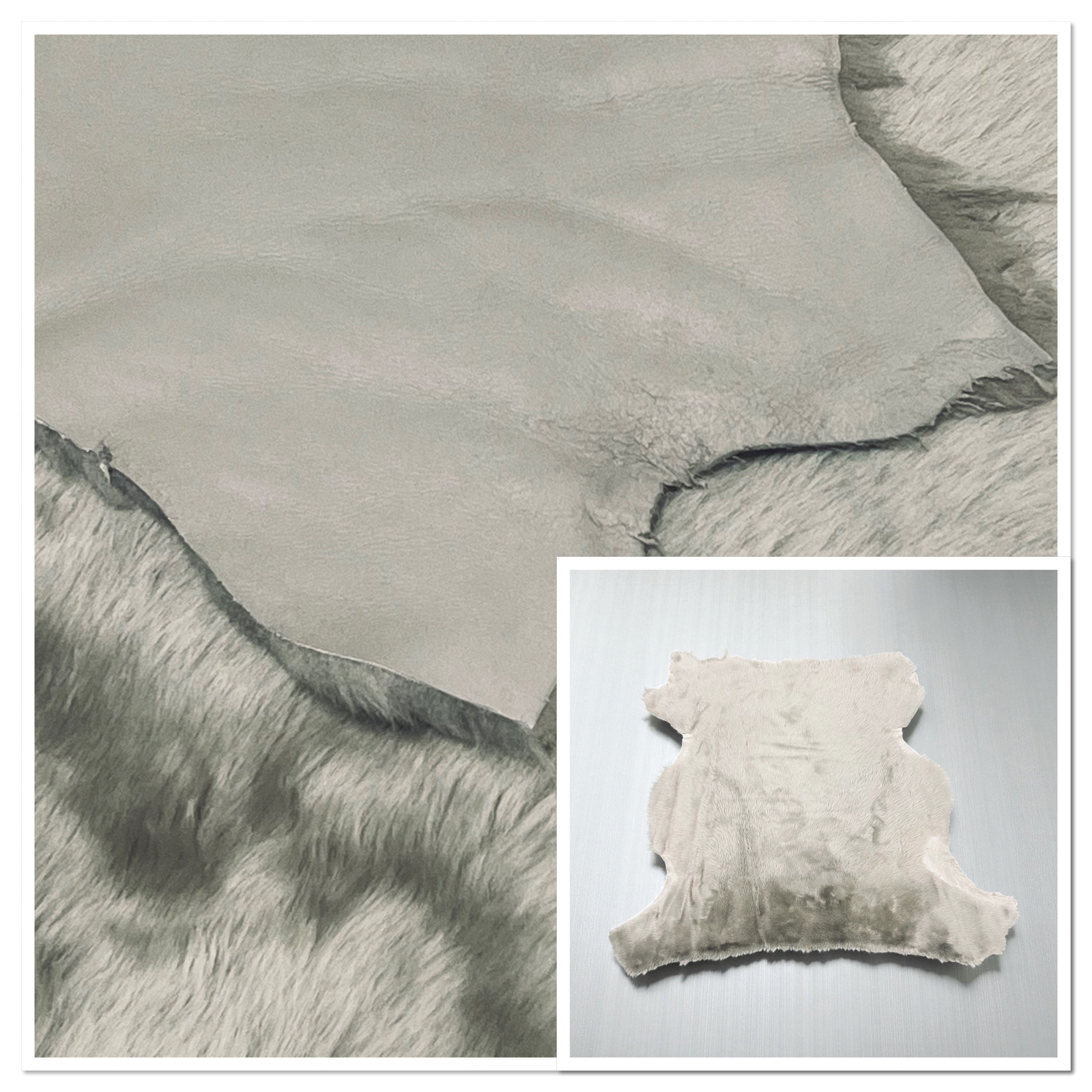 Silver-Grey Merino : 10mm Ironed Wool Sheepskin With Nappalan Reverse (Ref-gh.eol) Bundle 318