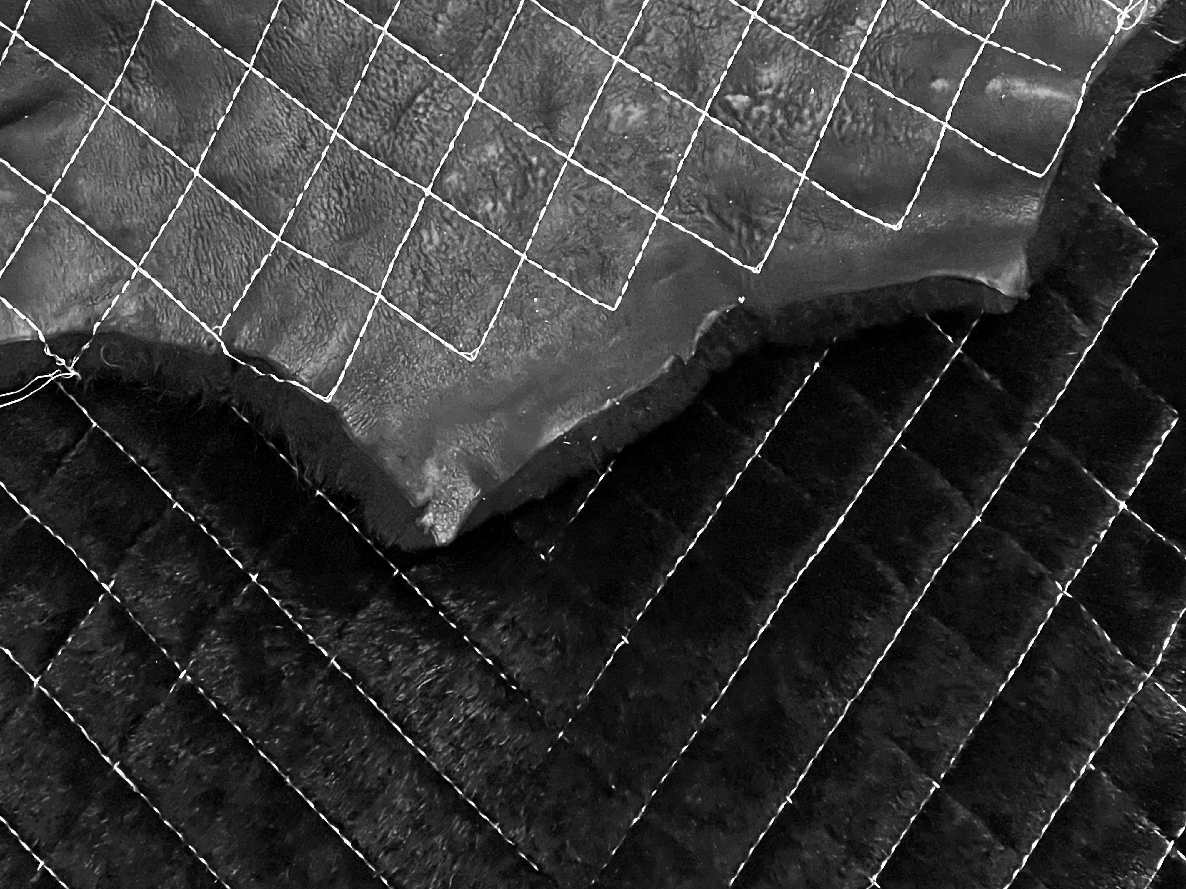 Small Merino Diamond Stitch Black : 12mm Ironed Wool 11 Piece Sheepskin Bundle with Nappalan Reverse (Ref-gh.eol) Bundle 321 x2