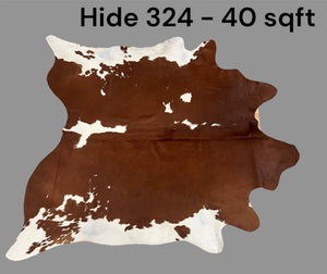 Natural Hair On Cow Hide : This Hide Is Perfect For Wall Hanging, Leather Rugs, Leather Upholstery & Leather Accessories. (Hide324)