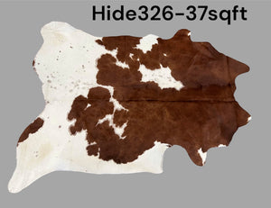 Natural Hair On Cow Hide : This Hide Is Perfect For Wall Hanging, Leather Rugs, Leather Upholstery & Leather Accessories. (Hide326)