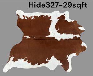 Natural Hair On Cow Hide : This Hide Is Perfect For Wall Hanging, Leather Rugs, Leather Upholstery & Leather Accessories. (Hide327)