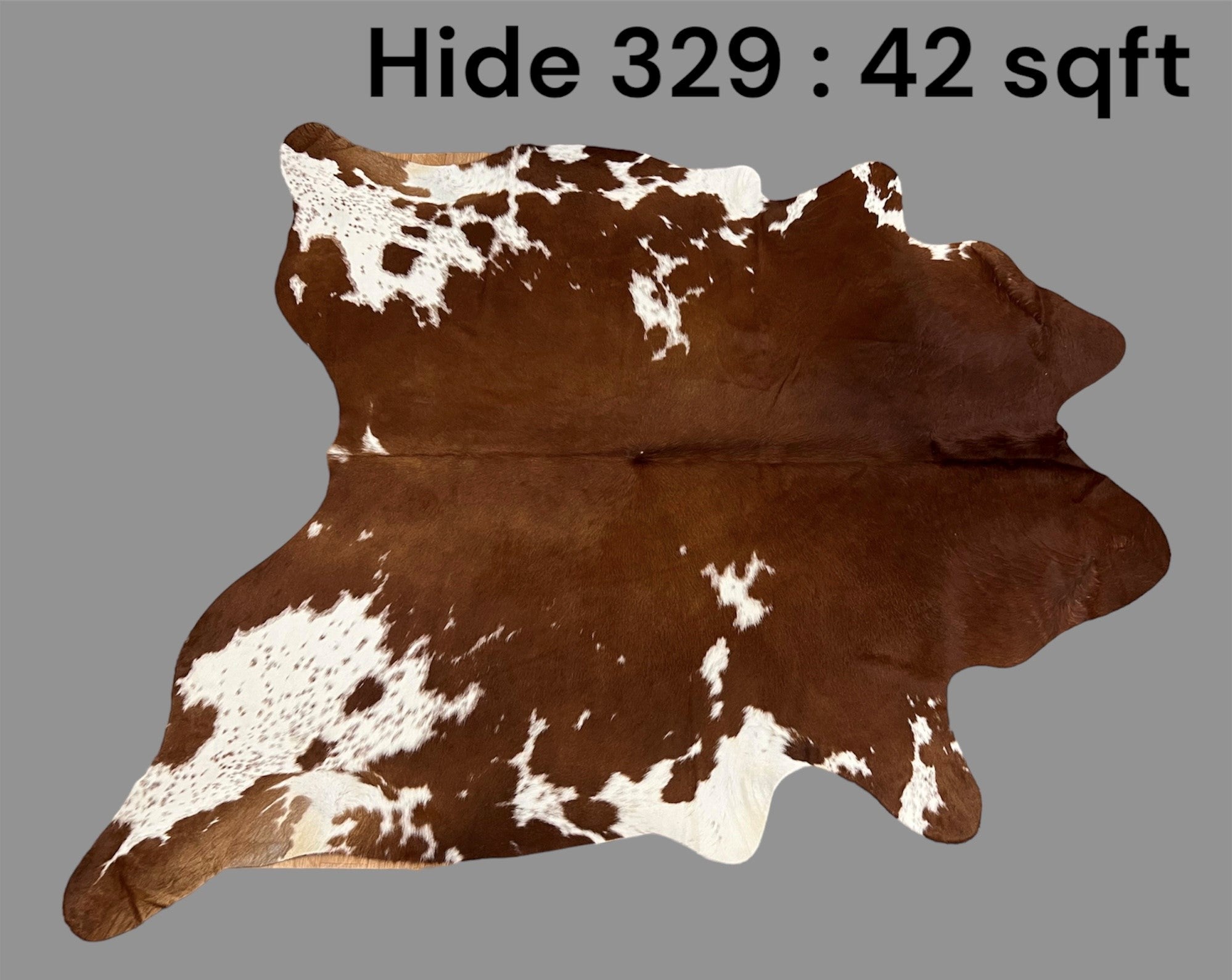 Natural Hair On Cow Hide : This Hide Is Perfect For Wall Hanging, Leather Rugs, Leather Upholstery & Leather Accessories. (Hide329)