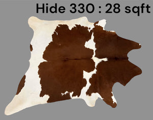 Natural Hair On Cow Hide : This Hide Is Perfect For Wall Hanging, Leather Rugs, Leather Upholstery & Leather Accessories. (Hide330)