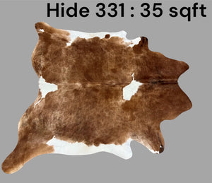 Natural Hair On Cow Hide : This Hide Is Perfect For Wall Hanging, Leather Rugs, Leather Upholstery & Leather Accessories. (Hide331)