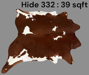 Natural Hair On Cow Hide : This Hide Is Perfect For Wall Hanging, Leather Rugs, Leather Upholstery & Leather Accessories. (Hide332)