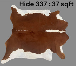 Natural Hair On Cow Hide : This Hide Is Perfect For Wall Hanging, Leather Rugs, Leather Upholstery & Leather Accessories. (Hide337)