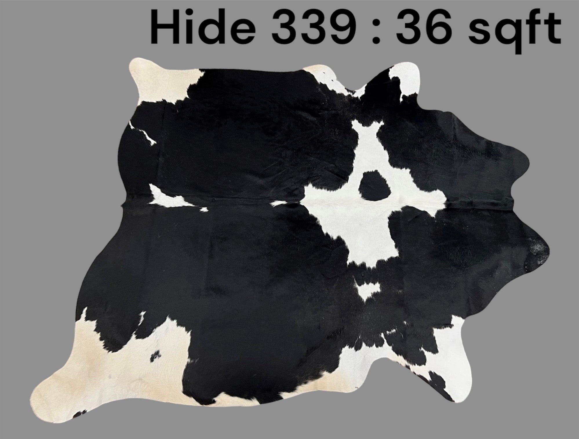 Natural Hair On Cow Hide : This Hide Is Perfect For Wall Hanging, Leather Rugs, Leather Upholstery & Leather Accessories. (Hide339)