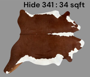 Natural Hair On Cow Hide : This Hide Is Perfect For Wall Hanging, Leather Rugs, Leather Upholstery & Leather Accessories. (Hide341)