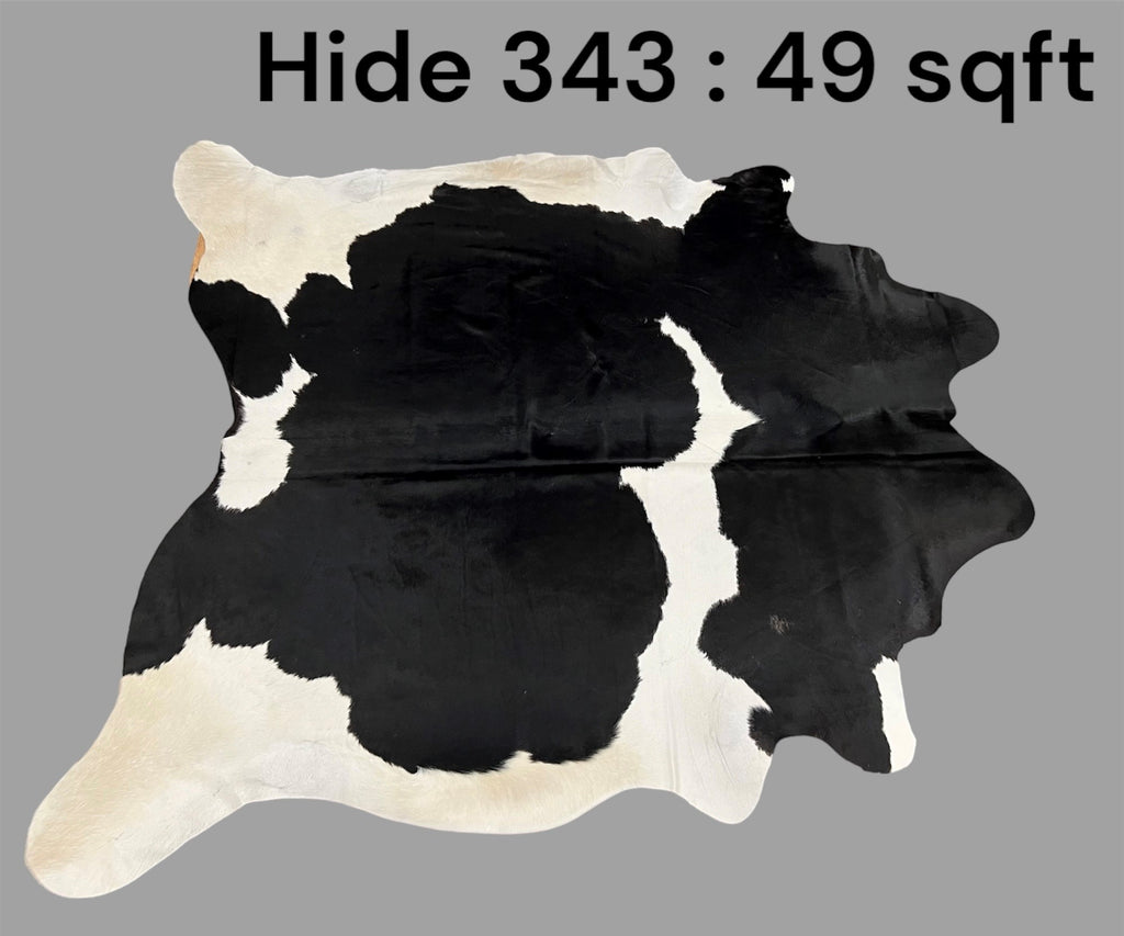 Natural Hair On Cow Hide : This Hide Is Perfect For Wall Hanging, Leather Rugs, Leather Upholstery & Leather Accessories. (Hide343)