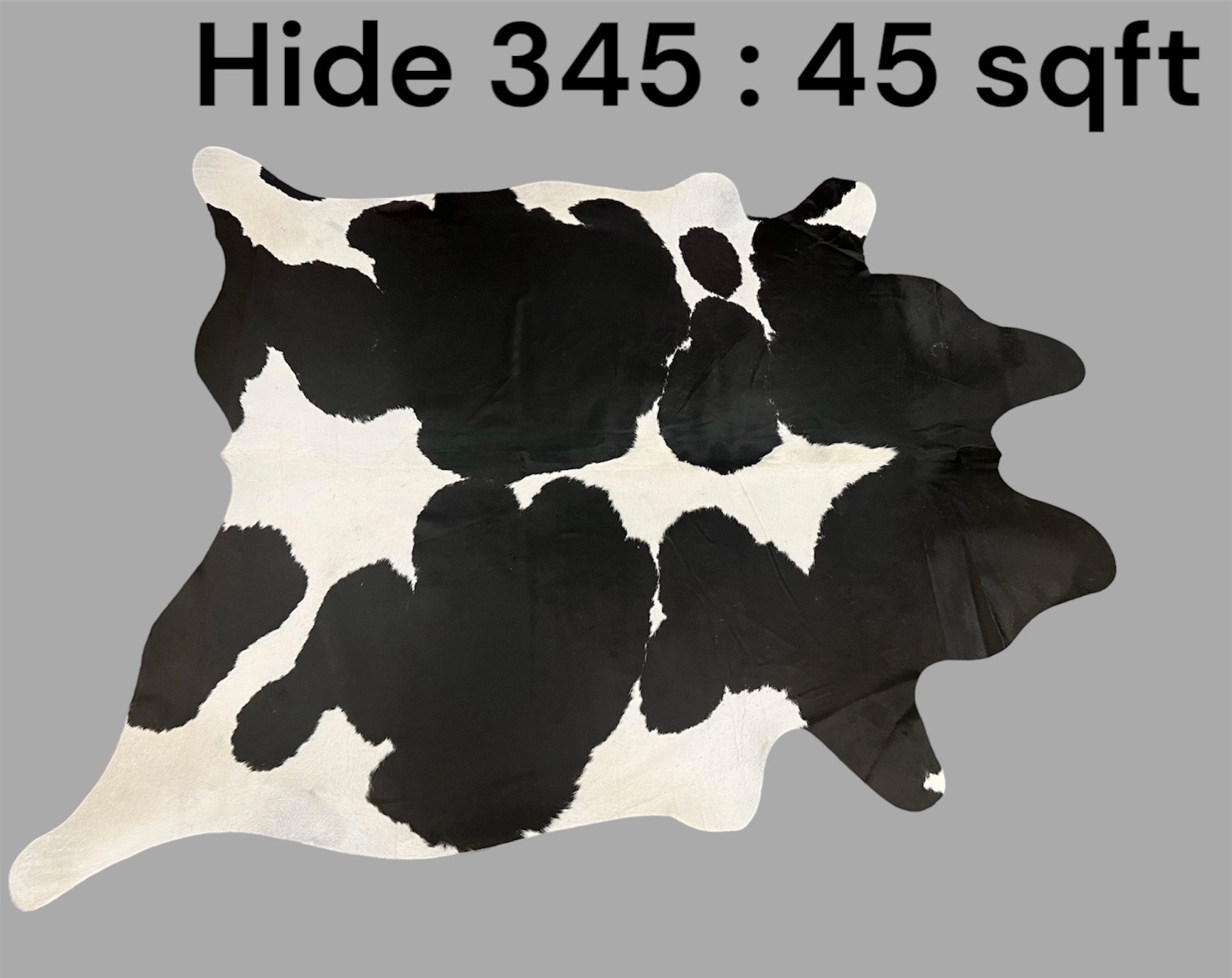 Natural Hair On Cow Hide : This Hide Is Perfect For Wall Hanging, Leather Rugs, Leather Upholstery & Leather Accessories. (Hide345)