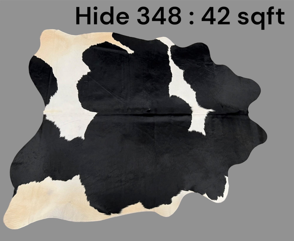 Natural Hair On Cow Hide : This Hide Is Perfect For Wall Hanging, Leather Rugs, Leather Upholstery & Leather Accessories. (Hide348)