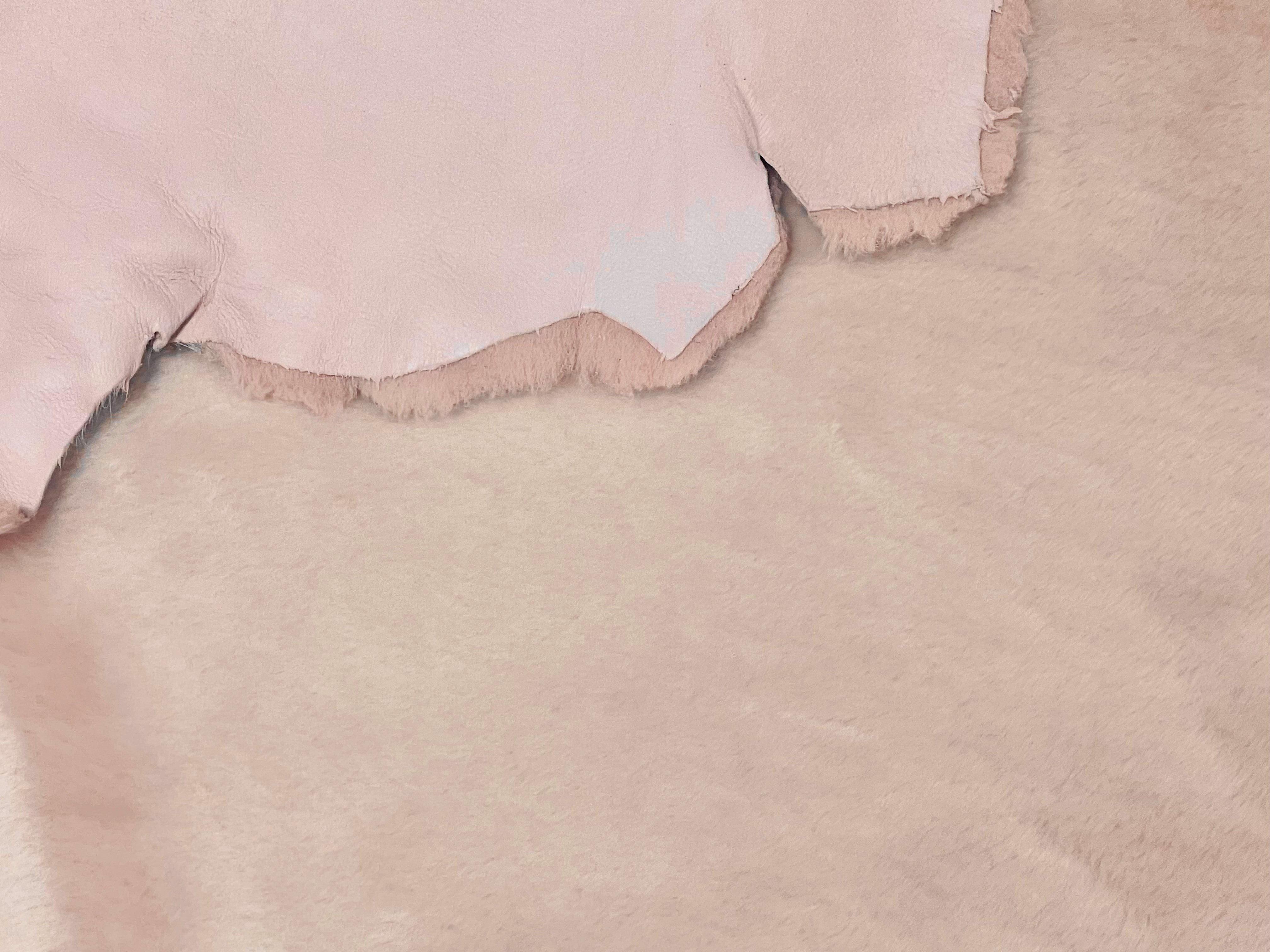 Soft-Pink Merino : 12mm 8 x Piece Ironed Wool Sheepskin With Nappalan Reverse (Ref-gh.eol) Bundle 348