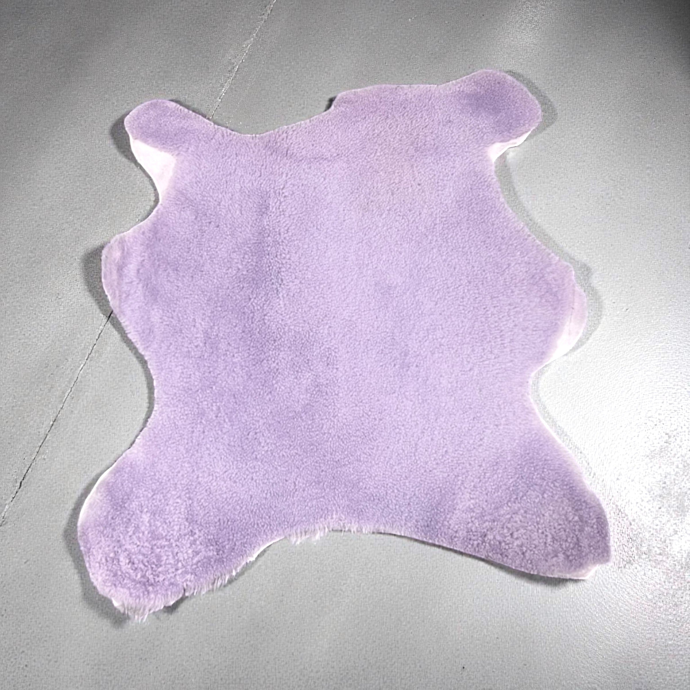 UK Sheepskin Lavender :14mm Curly Wool 4 Piece Bundle with Suede Reverse (Ref-gh.eol) Bundle 349