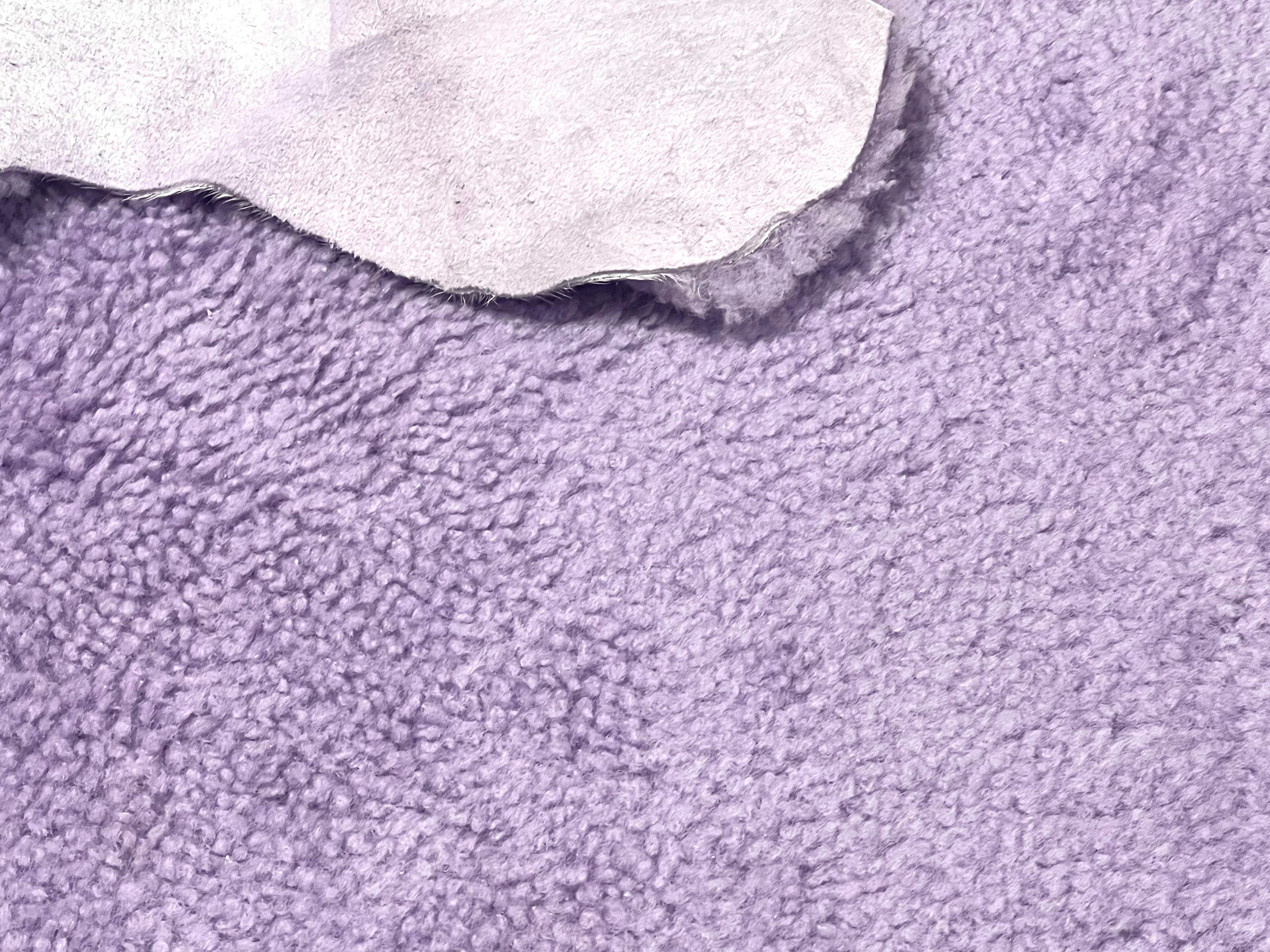 UK Sheepskin Lavender :14mm Curly Wool 4 Piece Bundle with Suede Reverse (Ref-gh.eol) Bundle 349