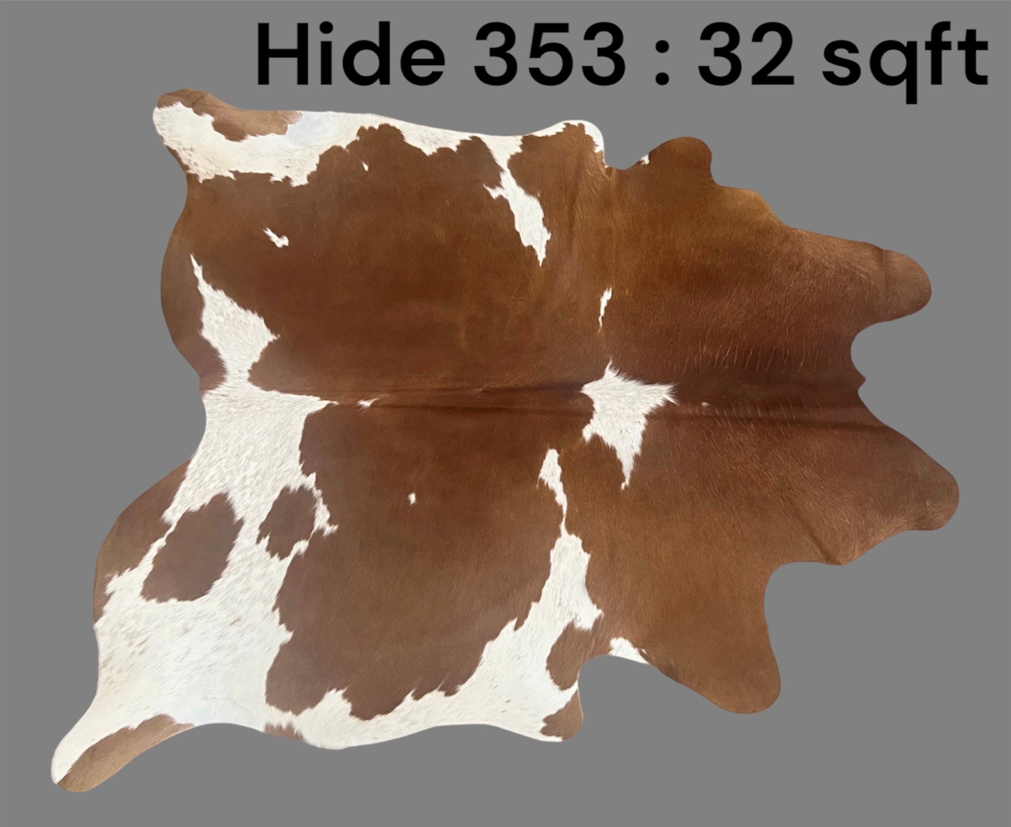 Natural Hair On Cow Hide : This Hide Is Perfect For Wall Hanging, Leather Rugs, Leather Upholstery & Leather Accessories. (Hide353)