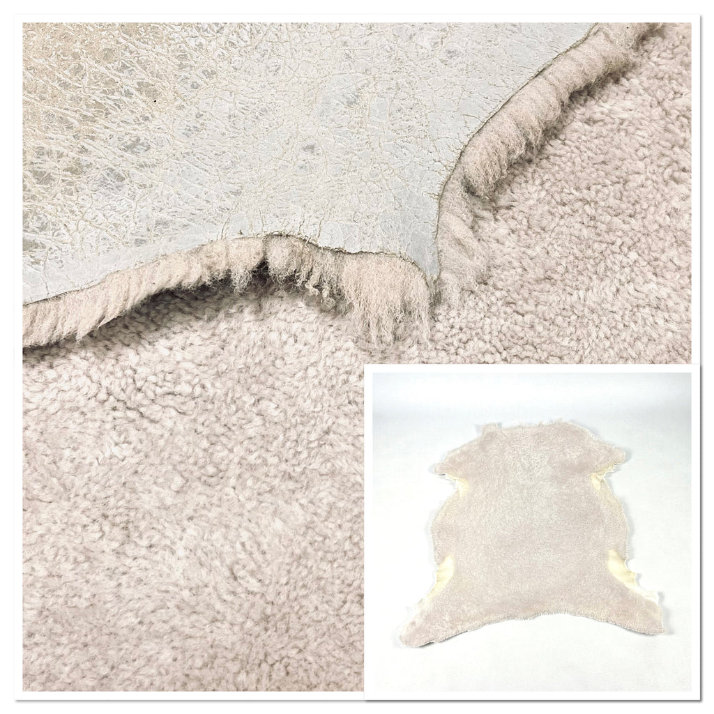 UK Sheepskin Dove-Grey : 14mm Curly Wool 10 Piece Bundle with Distressed Nappalan Reverse (Ref-gh.eol) Bundle 354