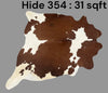 Natural Hair On Cow Hide : This Hide Is Perfect For Wall Hanging, Leather Rugs, Leather Upholstery & Leather Accessories. (Hide354)