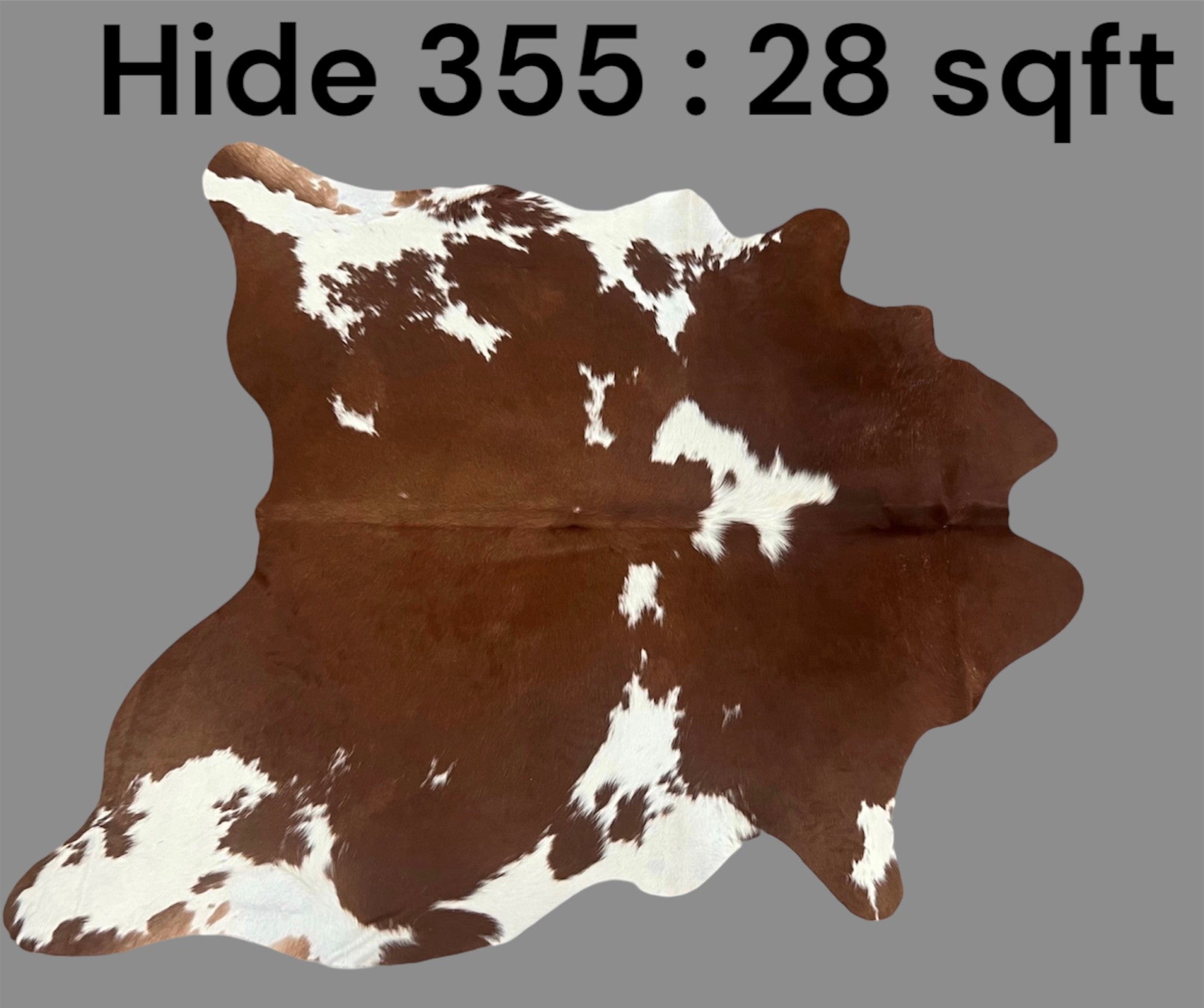 Natural Hair On Cow Hide : This Hide Is Perfect For Wall Hanging, Leather Rugs, Leather Upholstery & Leather Accessories. (Hide355)
