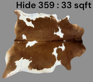 Natural Hair On Cow Hide : This Hide Is Perfect For Wall Hanging, Leather Rugs, Leather Upholstery & Leather Accessories. (Hide359)