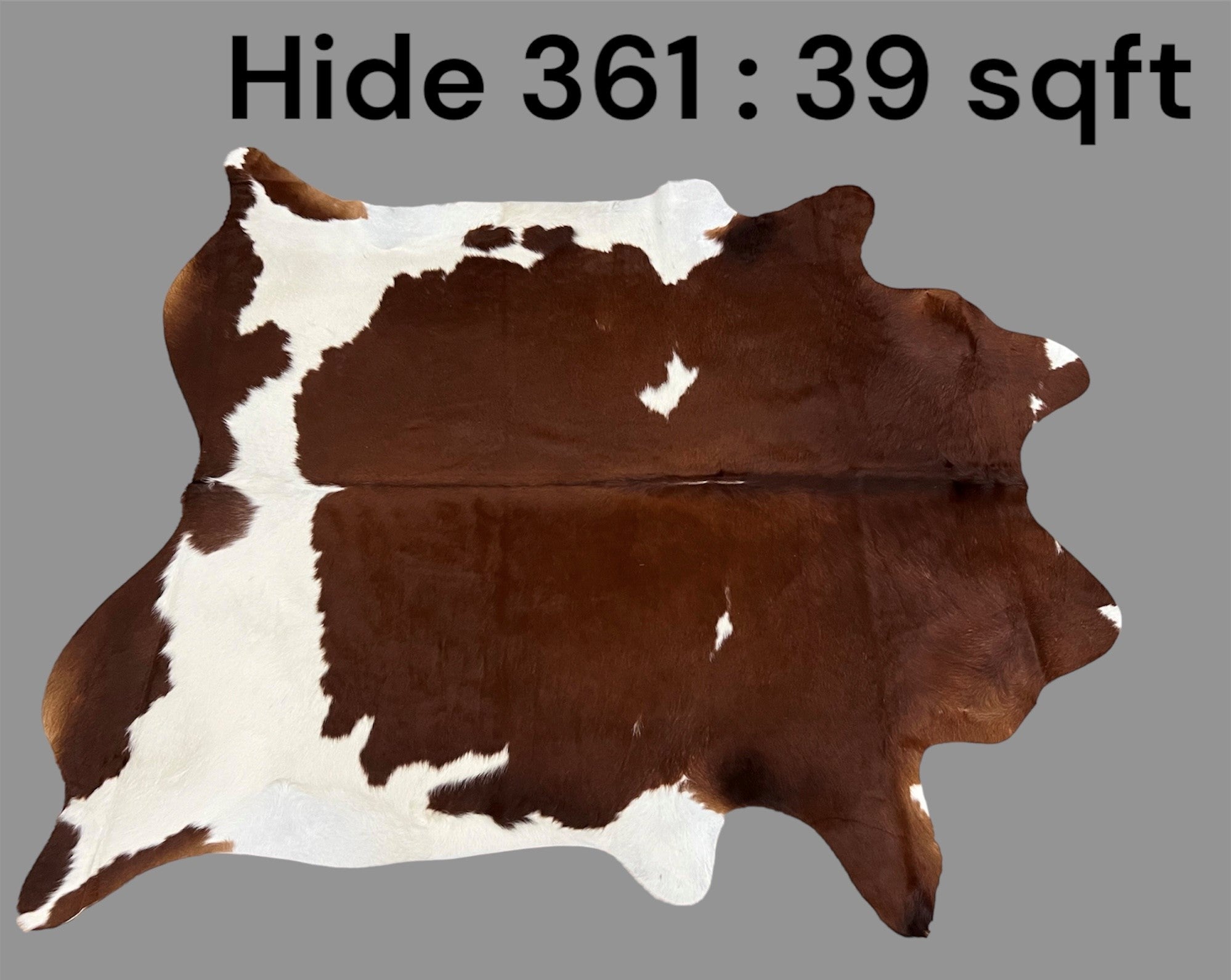 Natural Hair On Cow Hide : This Hide Is Perfect For Wall Hanging, Leather Rugs, Leather Upholstery & Leather Accessories. (Hide361)
