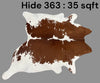 Natural Hair On Cow Hide : This Hide Is Perfect For Wall Hanging, Leather Rugs, Leather Upholstery & Leather Accessories. (Hide363)