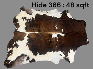 Natural Hair On Cow Hide : This Hide Is Perfect For Wall Hanging, Leather Rugs, Leather Upholstery & Leather Accessories. (Hide366)