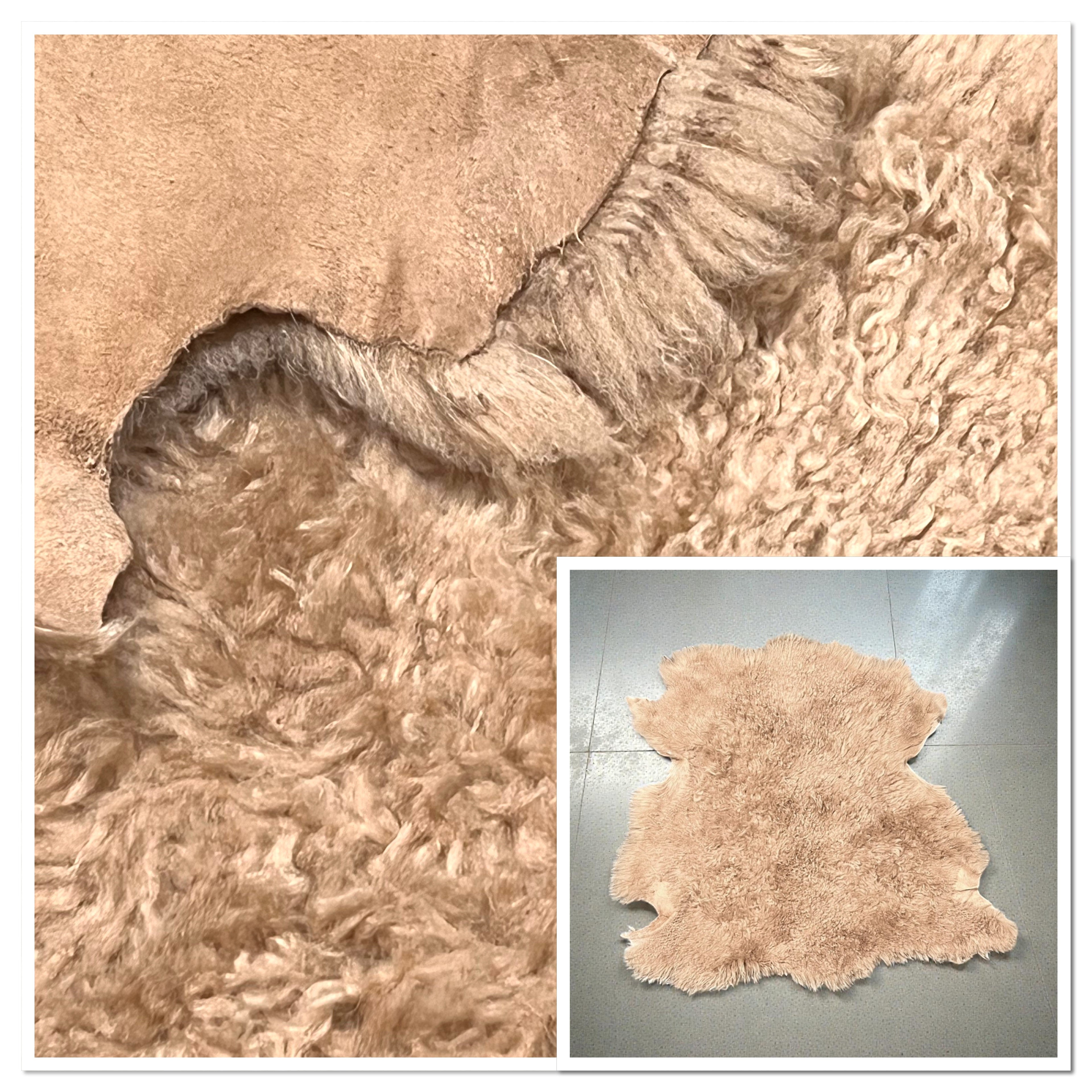 Shaggy Merino Biscuit : 10mm 4 Piece Sheepskin Bundle (Ref-gh.eol) Bundle 368