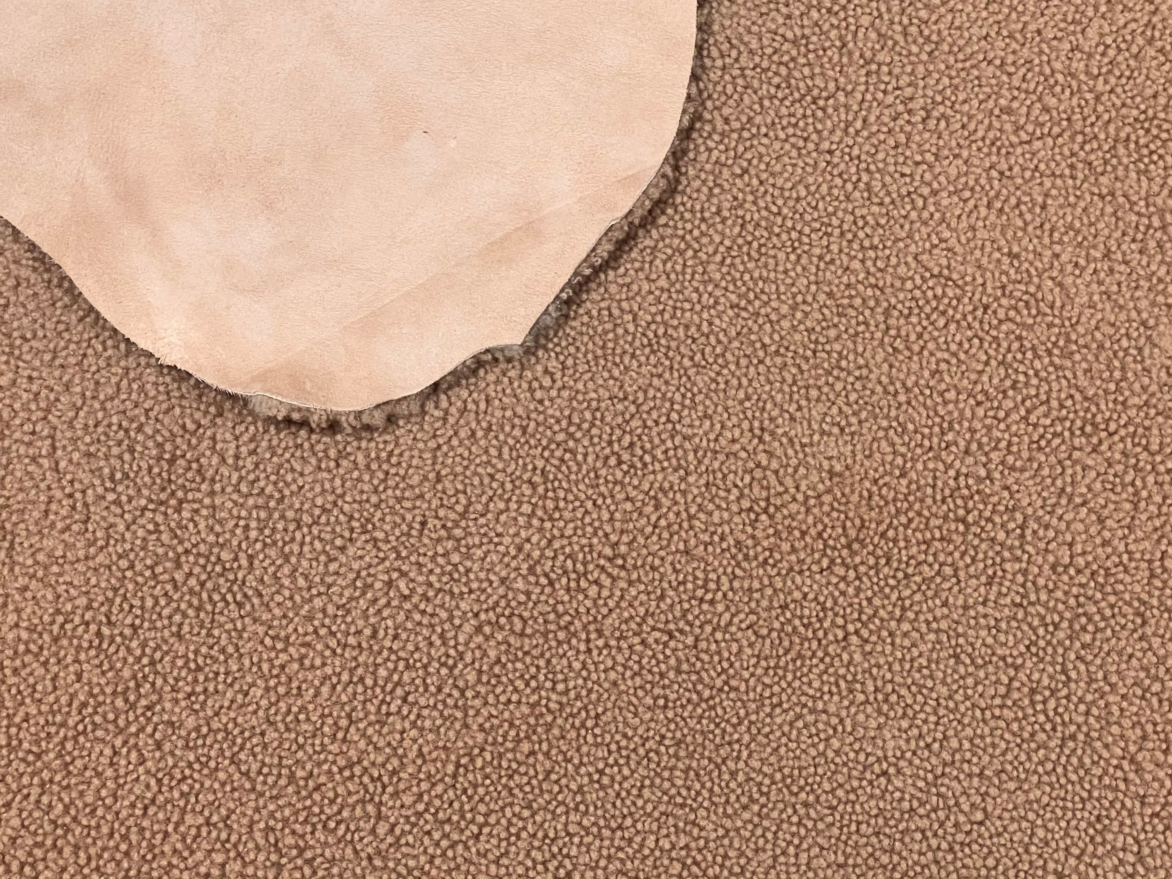 Merino Curly Beige : 10mm Curly Wool 5 Piece Sheepskin Bundle with Suede Reverse (Ref-gh.eol) Bundle 377