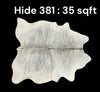 Natural Hair On Cow Hide : This Hide Is Perfect For Wall Hanging, Leather Rugs, Leather Upholstery & Leather Accessories. (Hide381)