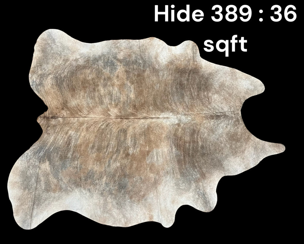 Natural Hair On Cow Hide : This Hide Is Perfect For Wall Hanging, Leather Rugs, Leather Upholstery & Leather Accessories. (Hide389)