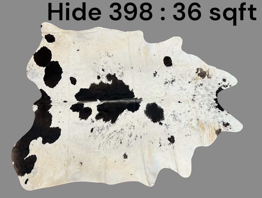Natural Hair On Cow Hide : This Hide Is Perfect For Wall Hanging, Leather Rugs, Leather Upholstery & Leather Accessories. (Hide398)