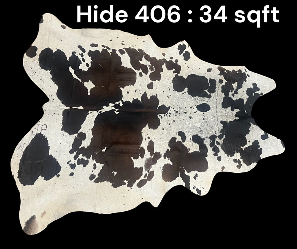 Natural Hair On Cow Hide : This Hide Is Perfect For Wall Hanging, Leather Rugs, Leather Upholstery & Leather Accessories. (Hide406)