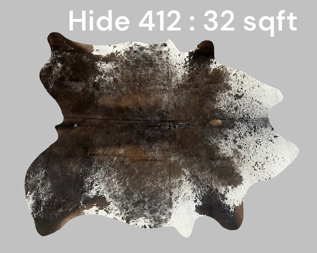 Natural Hair On Cow Hide : This Hide Is Perfect For Wall Hanging, Leather Rugs, Leather Upholstery & Leather Accessories. (Hide412)