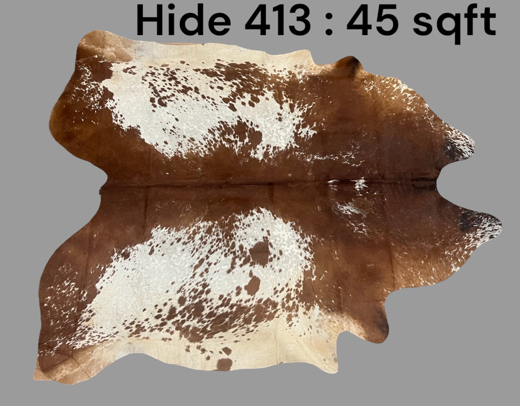 Natural Hair On Cow Hide : This Hide Is Perfect For Wall Hanging, Leather Rugs, Leather Upholstery & Leather Accessories. (Hide413)