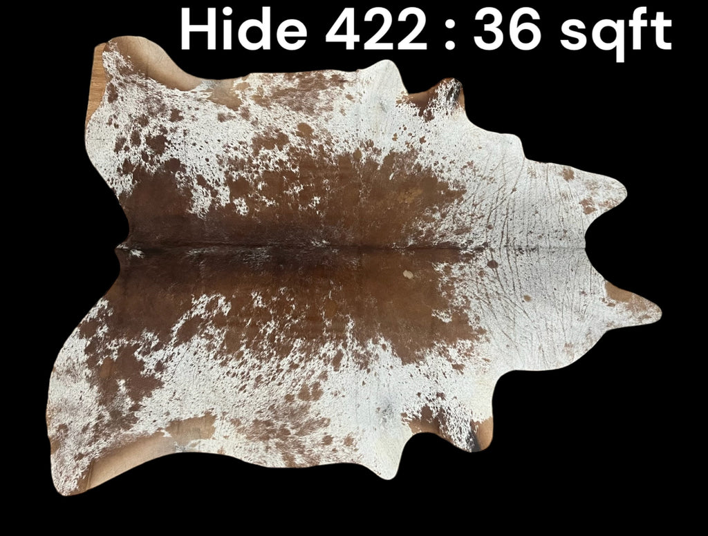 Natural Hair On Cow Hide : This Hide Is Perfect For Wall Hanging, Leather Rugs, Leather Upholstery & Leather Accessories. (Hide422)