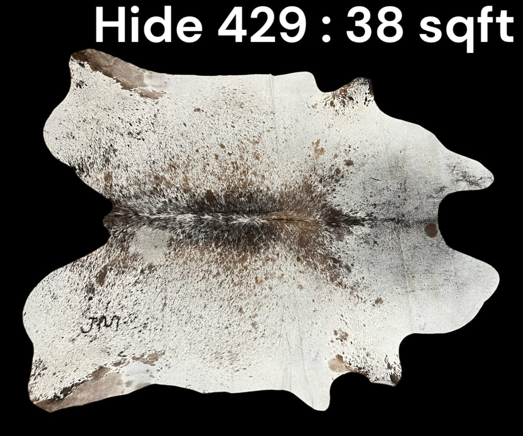 Natural Hair On Cow Hide : This Hide Is Perfect For Wall Hanging, Leather Rugs, Leather Upholstery & Leather Accessories. (Hide429)