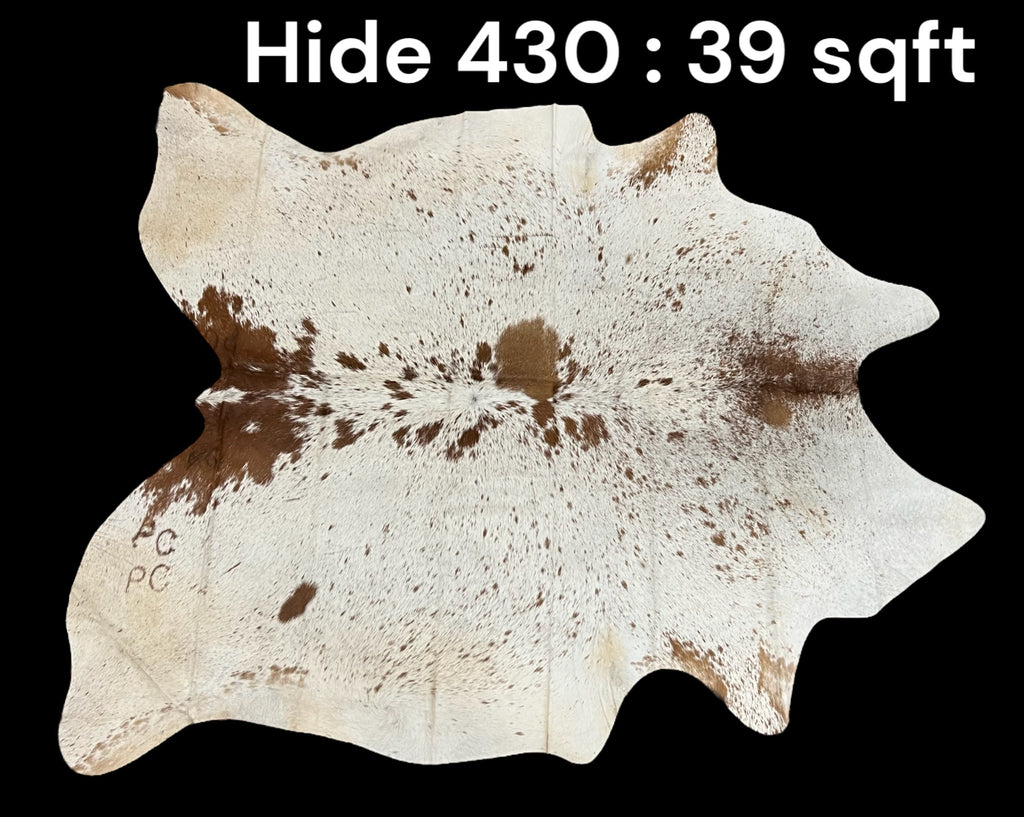 Natural Hair On Cow Hide : This Hide Is Perfect For Wall Hanging, Leather Rugs, Leather Upholstery & Leather Accessories. (Hide430)