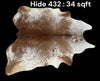 Natural Hair On Cow Hide : This Hide Is Perfect For Wall Hanging, Leather Rugs, Leather Upholstery & Leather Accessories. (Hide432)