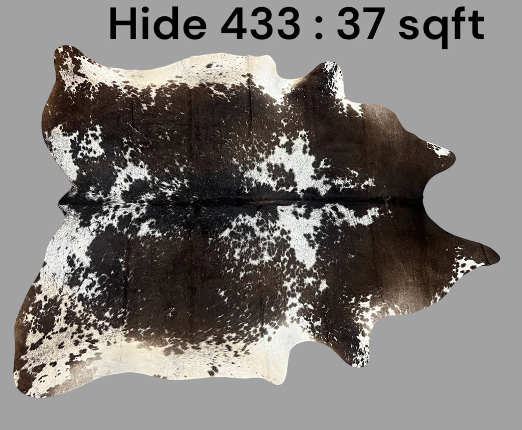 Natural Hair On Cow Hide : This Hide Is Perfect For Wall Hanging, Leather Rugs, Leather Upholstery & Leather Accessories. (Hide433)