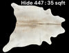Natural Hair On Cow Hide : This Hide Is Perfect For Wall Hanging, Leather Rugs, Leather Upholstery & Leather Accessories. (Hide447)