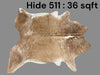 Natural Hair On Cow Hide : This Hide Is Perfect For Wall Hanging, Leather Rugs, Leather Upholstery & Leather Accessories. (Hide511)