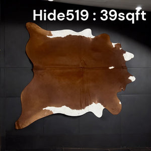 Natural Hair On Cow Hide : This Hide Is Perfect For Wall Hanging, Leather Rugs, Leather Upholstery & Leather Accessories. (Hide519)