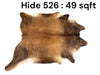 Natural Hair On Cow Hide : This Hide Is Perfect For Wall Hanging, Leather Rugs, Leather Upholstery & Leather Accessories. (Hide526)