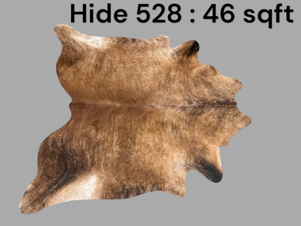 Natural Hair On Cow Hide : This Hide Is Perfect For Wall Hanging, Leather Rugs, Leather Upholstery & Leather Accessories. (Hide528)