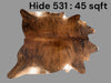 Natural Hair On Cow Hide : This Hide Is Perfect For Wall Hanging, Leather Rugs, Leather Upholstery & Leather Accessories. (Hide531)
