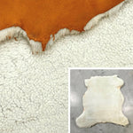 UK Sheepskin Cream :14mm Curly Wool 8x Piece Bundle with Suede Reverse (Ref-gh.eol) Bundle 545