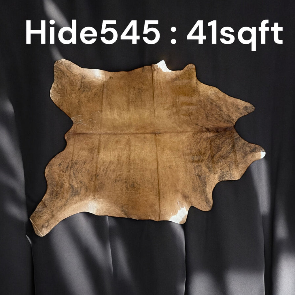 Natural Hair On Cow Hide : This Hide Is Perfect For Wall Hanging, Leather Rugs, Leather Upholstery & Leather Accessories. (Hide545)