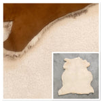 UK Sheepskin Cream :14mm Curly Wool 5x Piece Bundle with Suede Reverse (Ref-gh.eol) Bundle 584