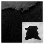 Merino Curly Black : 12mm Ironed Wool 9x Piece Bundle with Suede Reverse (Ref-gh.eol) Bundle 596
